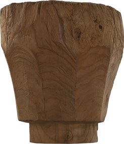 Aplică de perete din lemn de tec lucrat manual, natur, 34 x 30 x 15 cm, „Doullens”