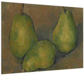 Tablou pe sticlă - Paul Cézanne, Three Pears, reproducere (70x50 cm)