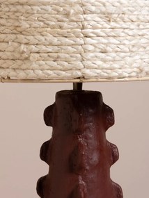 Lampă de masă burgundy cu abajur din canepa, "Yucatan"
