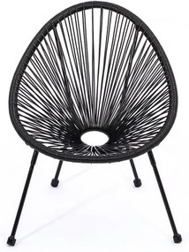 Fotoliu din răchită Le Bonom Avocado, negru