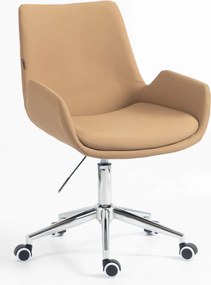 HR240K Scaun Carmel Piele Ecologica Premium Soft cu Bază Cromata