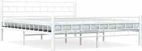 vidaXL Cadru de pat, alb, 160 x 200 cm, metal