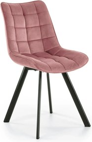Scaun K332, roz/negru, stofa catifelata/metal, 46x61x84 cm