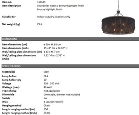Candelabru design elegant LUX Tissot L, bronz