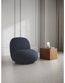 Fotoliu albastru închis cu tapițerie din stofă bouclé Chuck – Micadoni Home