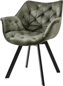 Set de 2 scaune pivotante The Dutch Comfort, catifea verde inchis