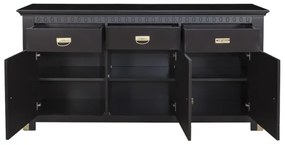 Bufet 3 Usi Si 3 Sertare Saint Tropez New, Vopsit Negru, 173.8 cm