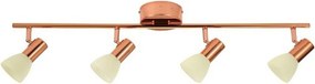 Lustra moderna cu 4 spoturi LED, finisaj cupru, L-76cm, GLOSSY 2 94739 EL