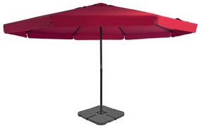 Umbrelă de exterior cu bază portabilă, roșu