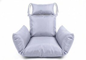 Scaun suspendat negru KOKON fara suport, pernă deschisa la culoare