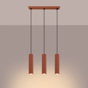 Lustră pe cablu Sollux SL.1632 KARBON 3xGU10/10W/230V roșu