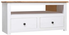 vidaXL Comodă TV de colț alb 93x49x49 cm lemn masiv pin gama Panama