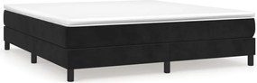 vidaXL Pat box spring cu saltea, negru, 160x200 cm, catifea