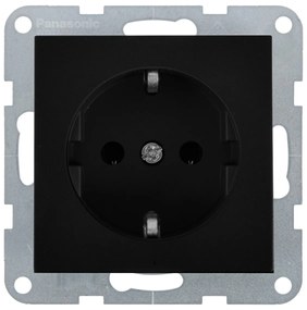 Priza simpla cu impamantare 16A, IP20, Negru, Panasonic Karre Plus 55