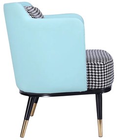 Fotoliu design, model alb-negru/ piele ecologică neo mint, EMREN