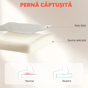 HOMCOM Scaun de Birou cu Masaj la 6 Puncte și Funcție de Încălzire, Reglabil 135° din Piele PU cu Suport pentru Picioare, Brațe Tapițate, Înălțime Reglabilă, Spătar Înalt, Gri Deschis | Aosom Romania