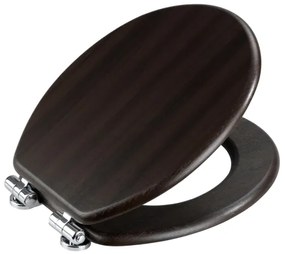 WENKO 22015100 - Capac WC WENGE 35,5x42,5 cm maro/argintiu