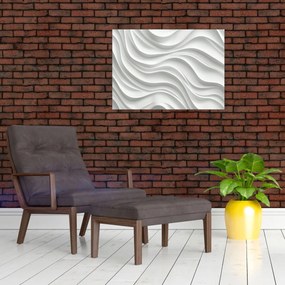 Tablou pe sticlă - Valuri Albe 3D (70x50 cm)