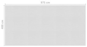 Folie solara plutitoare de piscina, gri, 975 x 488 cm, PE 1, Gri, 975 x 488 cm