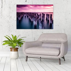 Tablou cu pari din lemn (90x60 cm)
