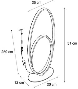 Lampă de masă de design bej, incl. LED, cu 3 trepte de intensitate luminoasă - Boomerang