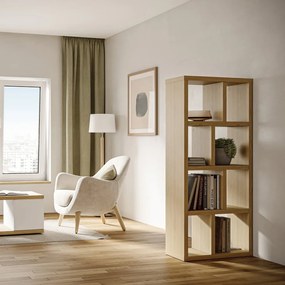 Bibliotecă în culoare naturală cu aspect de lemn de stejar 70x159 cm Berlin – TemaHome