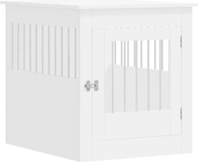 vidaXL Ladă pentru câini, alb, 64,5x80x71 cm, lemn compozit