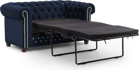 Canapea albastră extensibilă cu tapițerie din catifea 148 cm York Blik – Ropez