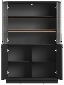 Vitrină Vesper 60 cm cu mânere negre - negru