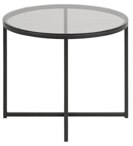 Măsuță cu blat din sticlă Actona Cross, ⌀ 55 cm