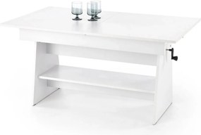 Masuta de cafea extensibila ERIKA, alb, PAL laminat, 120/160x70x61/72