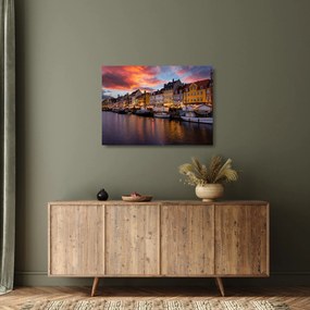 Tablou pe sticlă - Nyhavn, Copenhaga (70x50 cm)