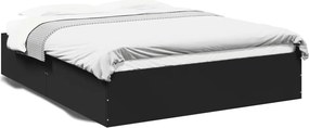 vidaXL Cadru de pat, negru, 150x200 cm, lemn prelucrat