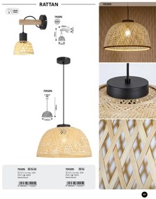 Lustra suspendata stil industrial vintage Rattan