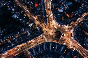 Fotografie A night-time aerial view of Muswell Hill in London, Karl Hendon