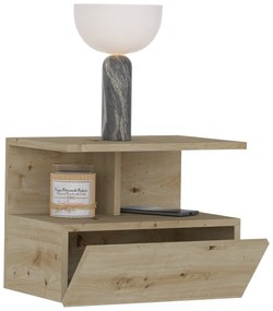 Set 2 Noptiere suspendate Kabi, 1 Usa, Stejar Artisan, 45 x 30 x 34 cm