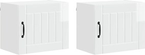 vidaXL Dulap de bucătărie 2 pcs Alb lucios 50 x 31 x 40 cm