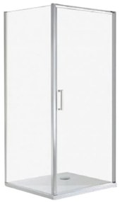 Cabină de duș Quadrum pătrată cu o singură ușă, cu strat de acoperire Easy Clean, fără cădiță de duș