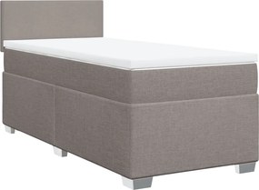 vidaXL Pat box spring cu saltea, gri taupe, 80x200 cm, textil