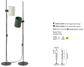 Lampa de podea orientabila design modern GUADALUPE verde