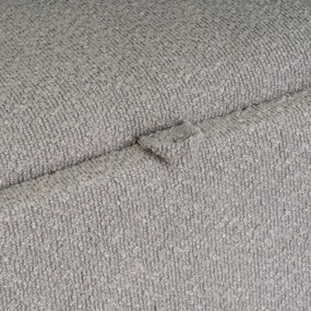 Taburet gri deschis cu tapițerie din țesătură bouclé – Casa Selección