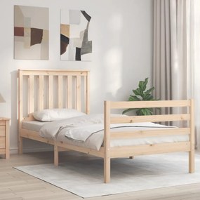 3194231 vidaXL Cadru de pat cu tăblie, 90x200 cm, lemn masiv