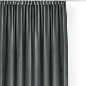Draperie gri închis dimout (semi-opacă) din catifea 200x250 cm Velto – Filumi