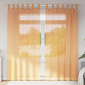 vidaXL Perdele Voile cu Bucle 2 buc Portocaliu 140x245 cm