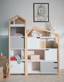 Biblioteca pentru copii Culoare Alb-Gri / Pin, MANHATTAN/PHOEBE