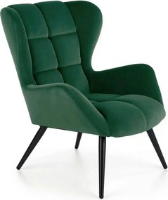 Fotoliu TYRION, stofa catifelata verde inchis - Bluvel 78, 75x86x91 cm