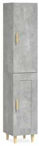 Dulap inalt, gri beton, 34,5x34x180 cm, lemn prelucrat