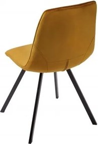 Set de 4 scaune moderne tapitate Amsterdam Retro, catifea galben mustar