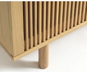 Comodă în culoare naturală joasă cu aspect de lemn de stejar 143x70 cm Tiber – Unique Furniture
