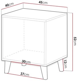 SET 2x noptieră VAMOS 52x45 cm stejar wotan